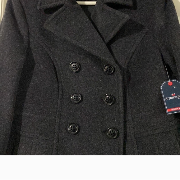 St. John’s Bay Winter Cashmere Wool Blend Peacoat - Picture 3 of 4